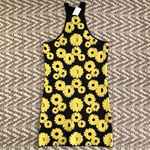 Urban Outfitters Charlie knit sleeveless mockneck floral dress size medium